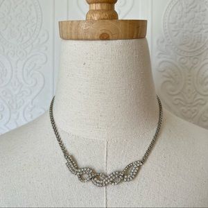 Vintage Twisted Rhinestone Necklace 1980s